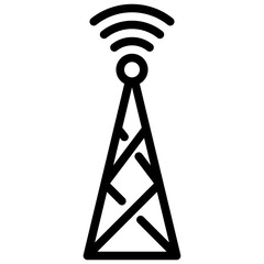 Data and network Icon Symbol Black Outline
