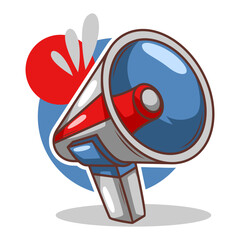 Flat design style megaphone horn loudspeaker

