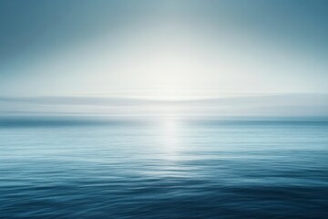Abstract blue background with blurred sea horizon