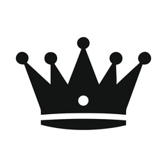 Black Silhouette  crown isolated on white Background