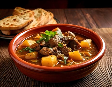 A hearty and historical Saudi dish made of slow-cooked lamb stew poured over pieces of torn bread, popular during Ramadan
