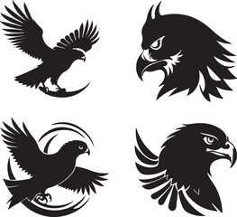 Naklejka premium Majestic Hawk in Flight | Powerful Bird of Prey Illustration