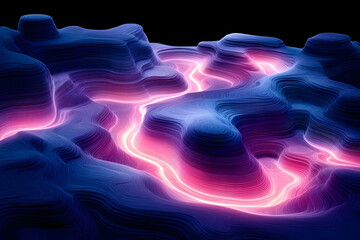 Obraz premium Abstract Glowing Valley Landscape