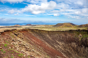 Crater of volcano Calderon Hondo, Island Fuerteventura, Canary Islands, Spain, Europe.