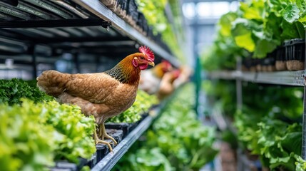 A modern farm in the UK with high-tech equipment and automated greenhouses