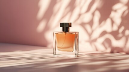 A luxury product mockup showcasing a perfume bottle with elegant packaging, soft lighting