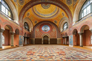 Obraz premium Beautifully Crafted Interior Architecture of an Ornate Historical Mosque Interior