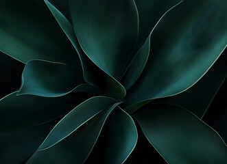 Elegant teal succulent, A captivating macro of its leaves, highlighting textures and graceful curves for use in nature-inspired designs or serene background visuals
