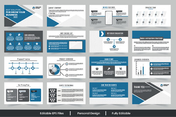 Business Slide Presentation Template Design, Modern powerpoint presentation templates set