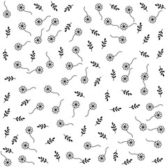 Whimsical Foliage: Hand-Drawn Botanical Doodle Pattern with Natural Charm