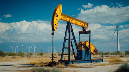 Fototapeta premium Campo de extracción de petróleo.