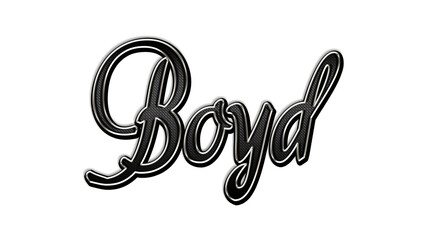 Obraz premium black metal 3d design of name Boyd on white background.