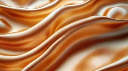 Obraz premium Smooth, luxurious, gold-orange satin fabric drapes in flowing, elegant folds.