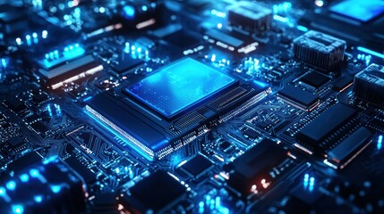 Obraz premium A team of IT professionals collaborating on a project with advanced tech equipment.