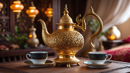 Arabic Coffee Pot and Cups