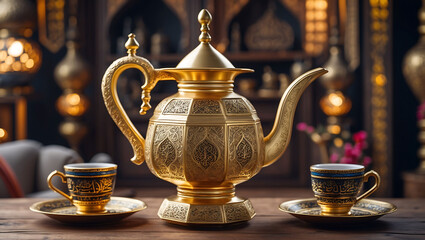 Arabic Coffee Pot and Cups