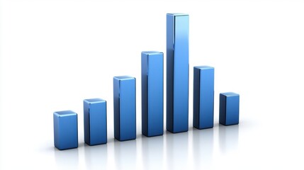 Blue bar chart with varying heights against a white background