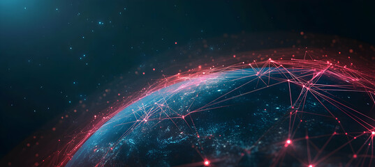 Global Network Connection, Illustrating the Interconnectedness of the World Through Digital Data Transmission and Advanced Technological Infrastructure with a Focus on Data Security