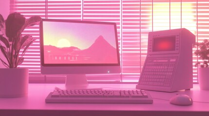 Retro old computer user interface,Pink Y2K computer window page and retro interface of PC screenTrendy,y2k pc element,8 bit pixel art,Transgressive conceptual modern art,kawaii retro 90s style.