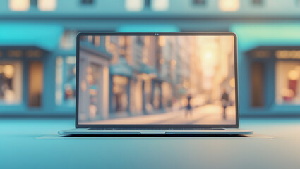 Modern Online Shopping Concept on Laptop Screen
