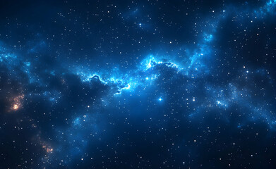 Naklejka premium Magnificent Deep Space Nebula with Glimmering Stars and Cosmic Dust Clouds