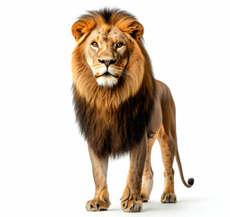 Obraz premium Majestic Lion Standing Tall, A Portrait of Strength, Pride, and Beauty in the King of the Jungle, Showcasing its Impressive Mane and Commanding Presence