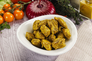 Indian cuisine curry chicken fillet