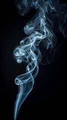 : Intricate Smoke Patterns Against a Black Background: Visual Fluid Dynamics