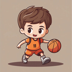 Cute basketball player vector illustration