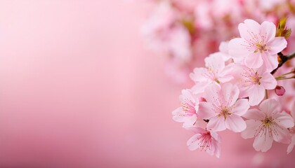 上品な花柄テクスチャと淡い桜が調和する、コピースペースを活かした春らしいデザイン
