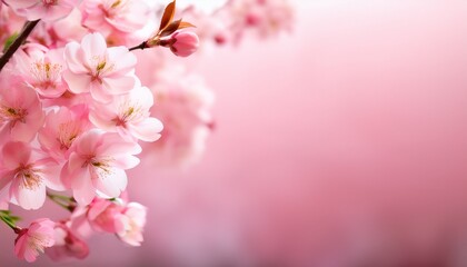 ふんわりとぼかされた桜とパステルピンクの優しいグラデーションが演出する春の雰囲気

