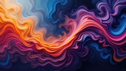 Abstract Fluid Colorful Waves in Vibrant Swirls and Patterns Creating a Dynamic Visual Experience
