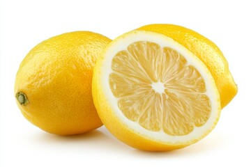 Lemon Close Up on White Background