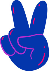 two fingers peace sign gender identity bisexual pride colors 