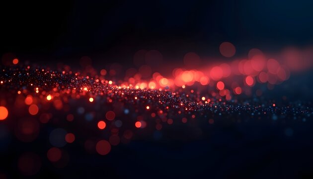 Optical data concept depicted by abstract glowing lines on a dark background. The high speed, vast capacity data transmission enabled by optical fiber technology in today's digital age.
