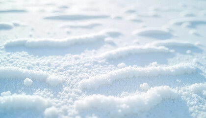 Snow texture in a snowy landscape capturing soft layers and shadows under daylight