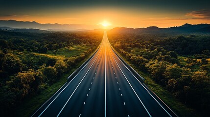 Sunset highway vanishing point.