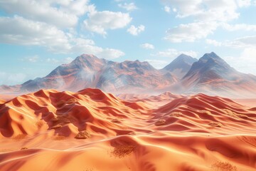 Vibrant Color Picture of Wild Desert Sands Landscape with Natural Elements