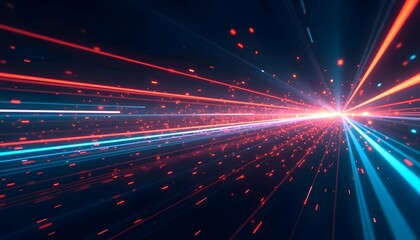Light speed streakgeometric abstract technology and science background.
