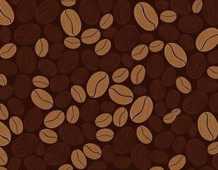 Obraz premium シンプルなコーヒー豆のイラスト