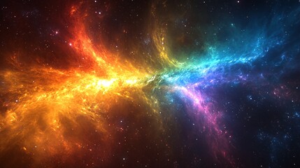 A supercharged quasar radiating immense rainbow-colored energy