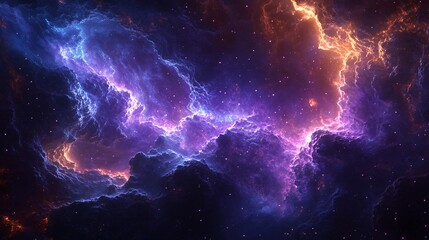 Obraz premium A deep space rift glowing with electric violet and blue waves