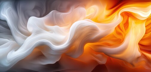 Obraz premium Wax textures melting into swirling liquid forms, creating a surreal abstract dance of vibrant colored fluidity