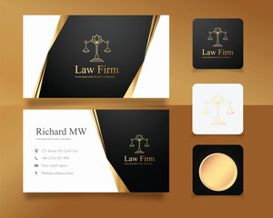 Elegant Law Firm gold Business Card