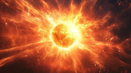 A digital sun emitting radiant holographic energy waves