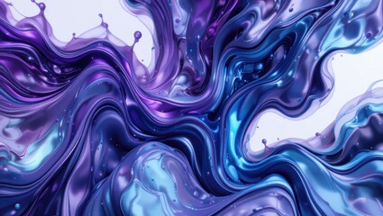 Obraz premium Fluid Abstract Art with Swirling Purple and Blue Tones Creating a Vibrant Colorful Background