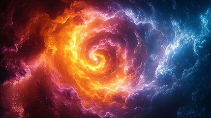 A neon-colored windstorm forming a spiral of pure energy