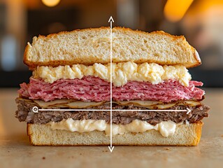 Cross-sectioned Deli Sandwich