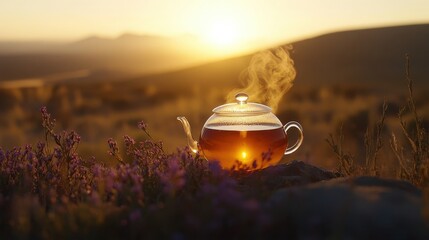 As the sun dipped below the horizon, casting a golden glow over the landscape, a steaming cup of Rooibos tea was poured from a vintage teapot, its amber nectar swirling invitingly against the