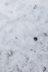 Top view, snow texture. Background, winter period